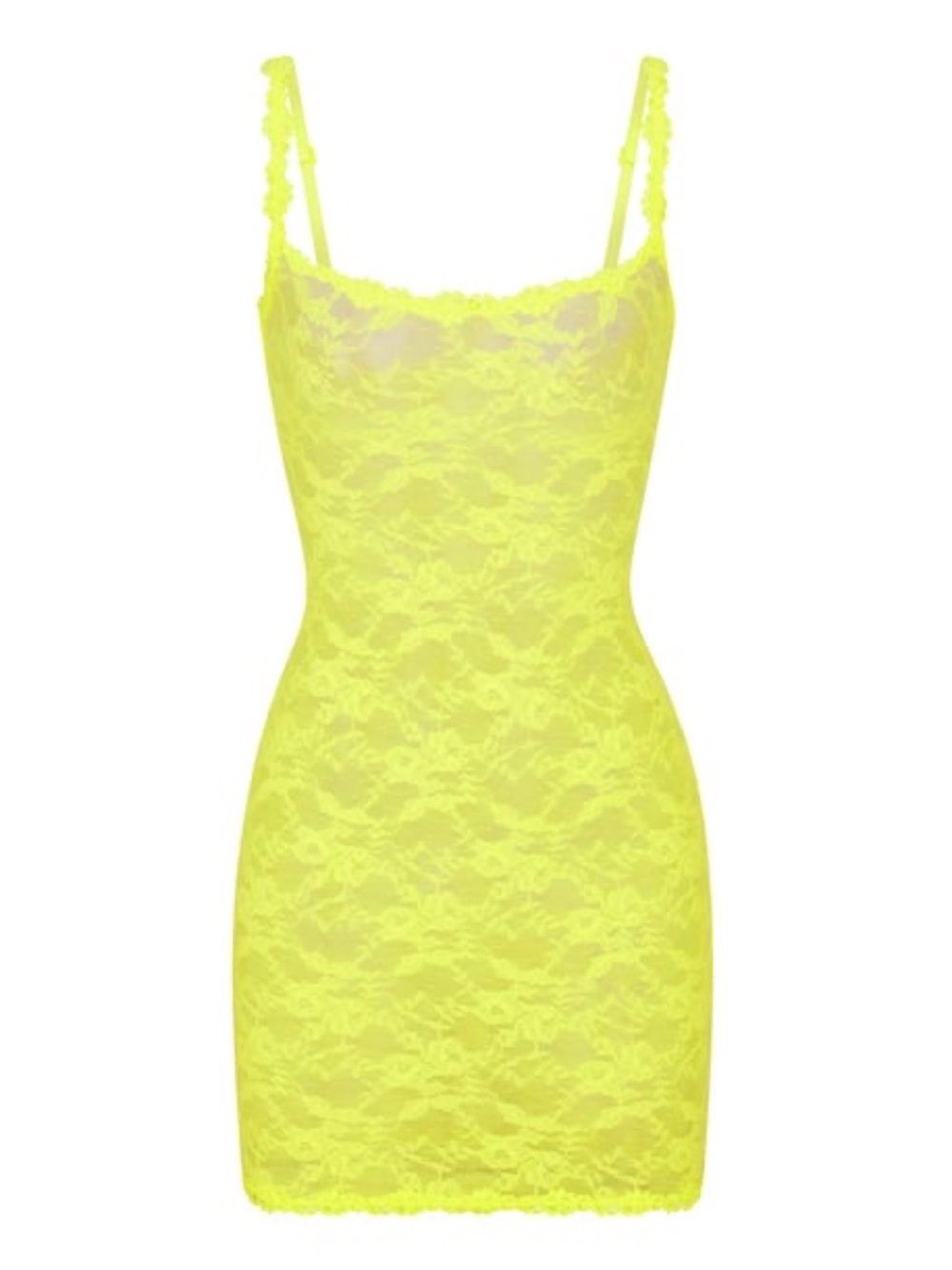 SKIMS Neon Yellow Lace Mini Dress Size L | Worn Once | Bodycon - Picture 1 of 5
